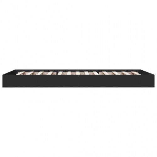 Sengeramme 90x200 cm konstrueret træ sort
