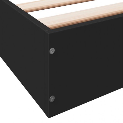 Sengeramme 90x200 cm konstrueret træ sort