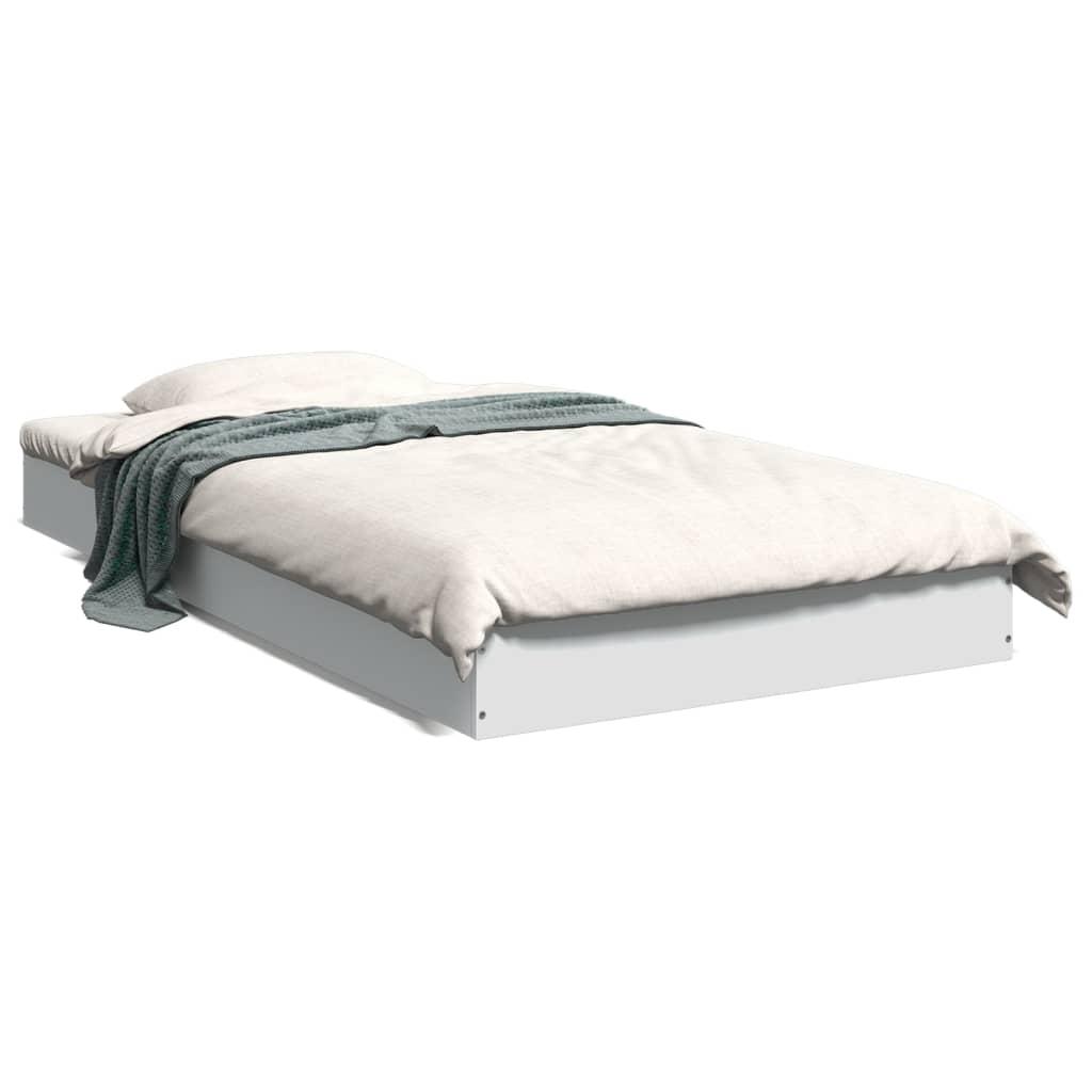 Sengeramme 90x190 cm konstrueret træ hvid