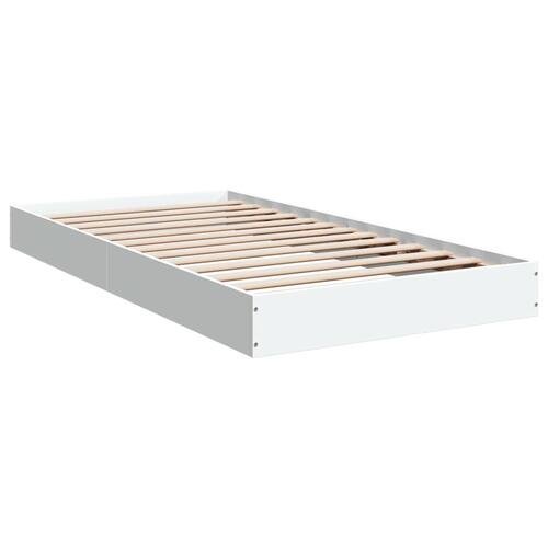 Sengeramme 90x190 cm konstrueret træ hvid