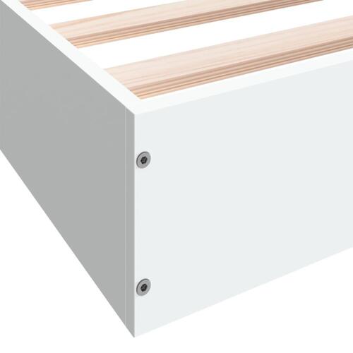 Sengeramme 90x190 cm konstrueret træ hvid