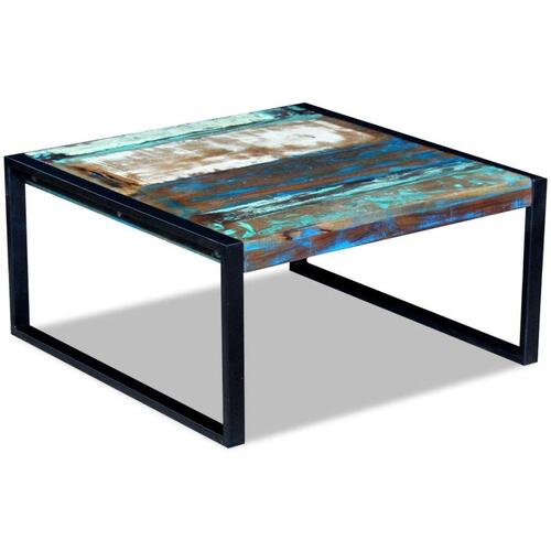 Sofabord 80x80x40 cm massivt genbrugstræ