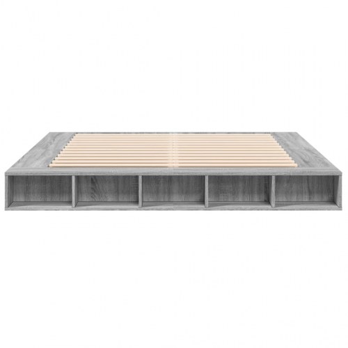 Sengestel 200x200 cm konstrueret træ grå sonoma-eg