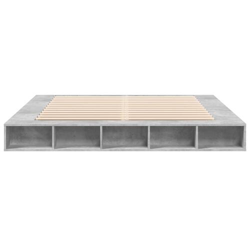 Sengestel 200x200 cm konstrueret træ betongrå