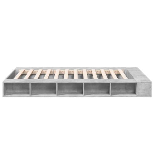 Sengestel 135x190 cm konstrueret træ betongrå
