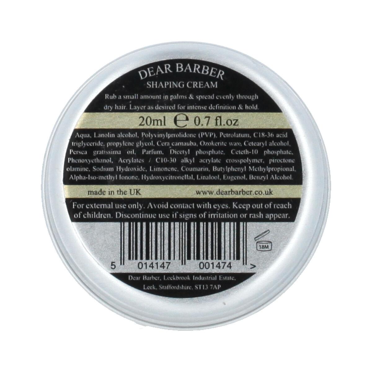 Dear Barber Shaping Cream - fleksibel hårvoks 20 ml billede