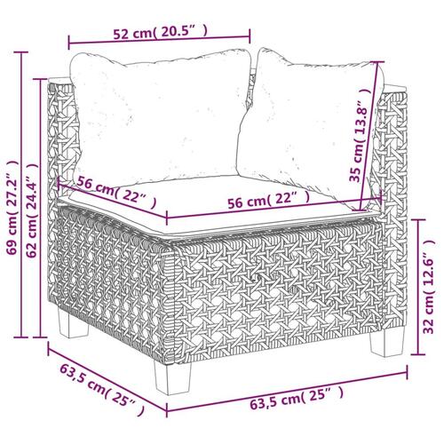 Sofasæt til haven 4 dele med hynder polyrattan sort