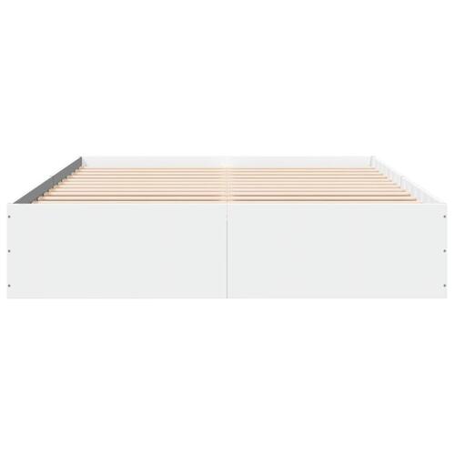 Sengestel 160x200 cm konstrueret træ hvid