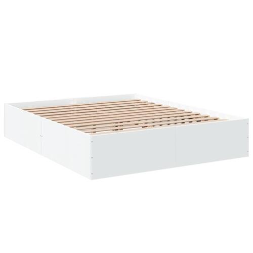 Sengestel 160x200 cm konstrueret træ hvid