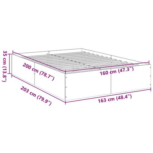 Sengestel 160x200 cm konstrueret træ hvid
