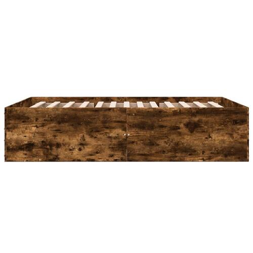 Sengestel 120x200 cm konstrueret træ røget eg