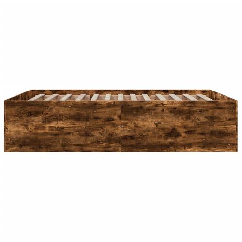 Sengestel 150x200 cm konstrueret træ røget eg