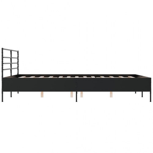 Sengestel 160x200 cm konstrueret træ og metal sort