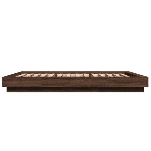 Sengestel 120x200 cm konstrueret træ brun eg