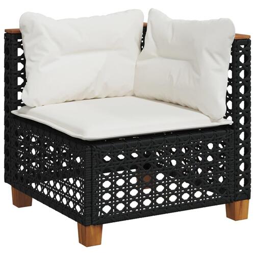 Sofasæt til haven 6 dele med hynder polyrattan sort