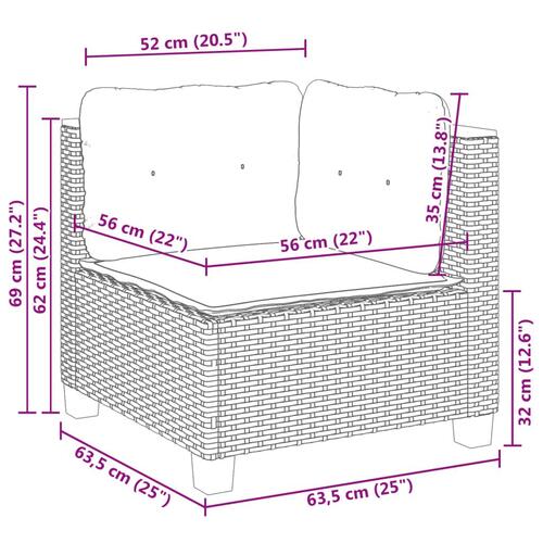 Sofasæt til haven 8 dele med hynder polyrattan grå