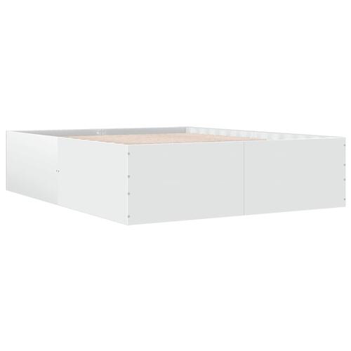Sengestel 160x200 cm konstrueret træ hvid