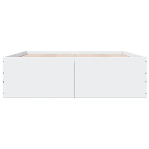 Sengestel 160x200 cm konstrueret træ hvid