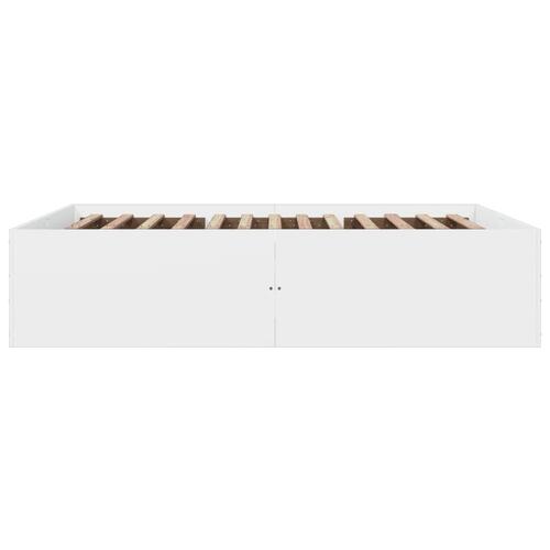 Sengestel 160x200 cm konstrueret træ hvid