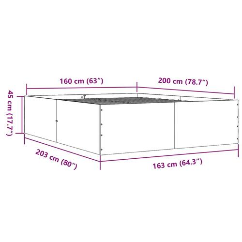 Sengestel 160x200 cm konstrueret træ hvid