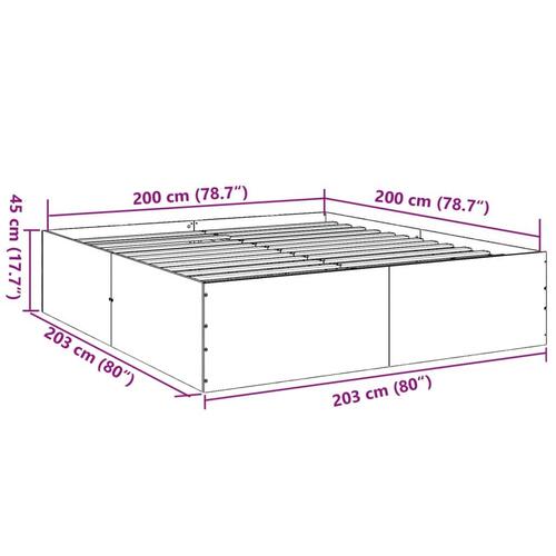 Sengestel 200x200 cm konstrueret træ grå sonoma-eg