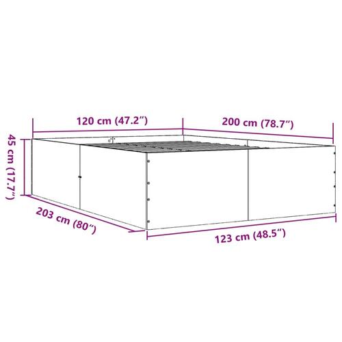 Sengestel 120x200 cm konstrueret træ grå sonoma-eg