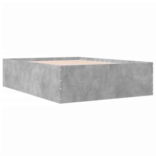 Sengestel 140x190 cm konstrueret træ betongrå