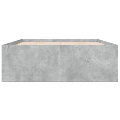 Sengestel 140x190 cm konstrueret træ betongrå