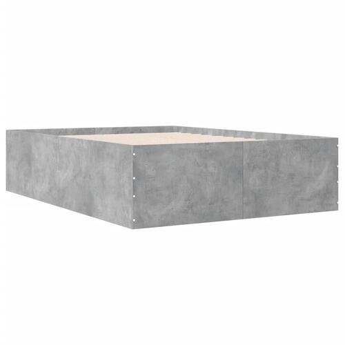Sengestel 140x190 cm konstrueret træ betongrå