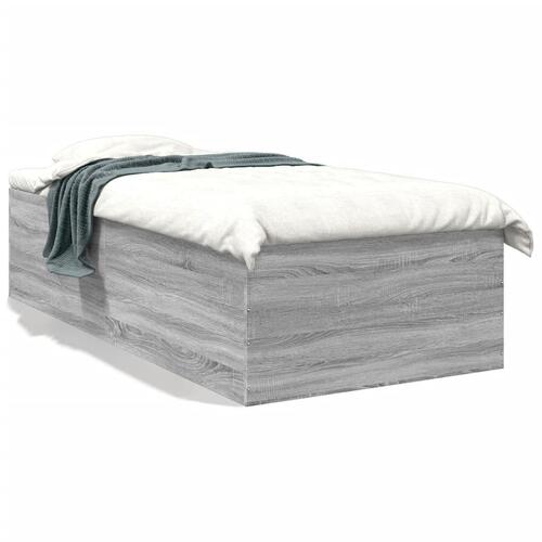 Sengeramme 100x200 cm konstrueret træ grå sonoma-eg
