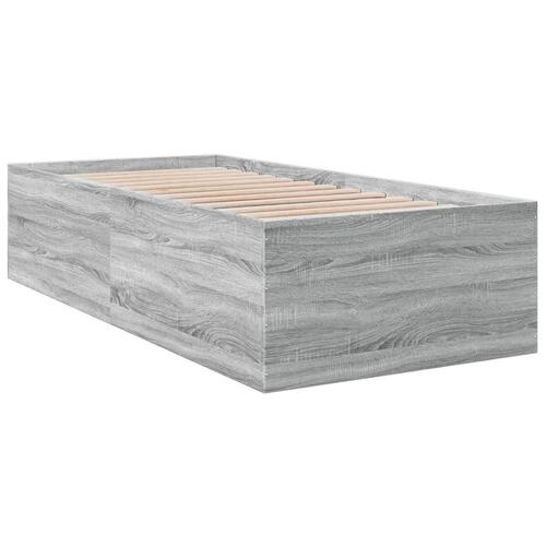 Sengeramme 100x200 cm konstrueret træ grå sonoma-eg