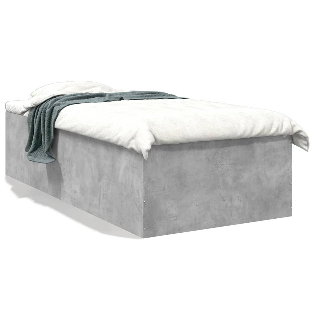 Sengeramme 75x190 cm konstrueret træ betongrå billede