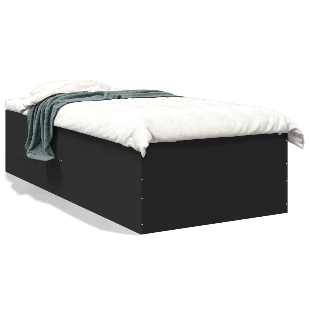 Sengeramme 75x190 cm konstrueret træ sort