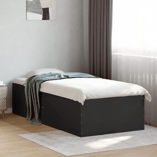 Sengeramme 75x190 cm konstrueret træ sort
