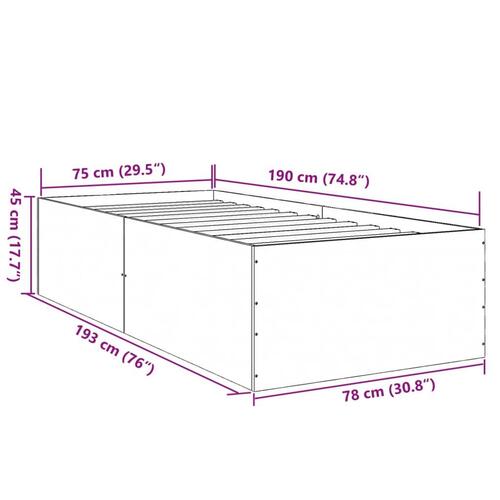 Sengeramme 75x190 cm konstrueret træ sort