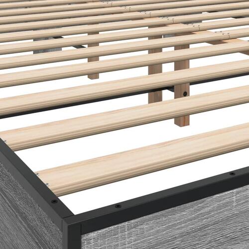 Sengestel 150x200 cm konstrueret træ og metal grå sonoma-eg