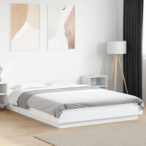 Sengestel 120x200 cm konstrueret træ hvid
