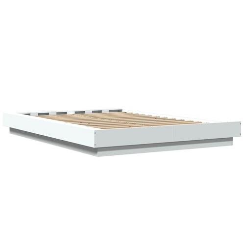 Sengestel 120x200 cm konstrueret træ hvid