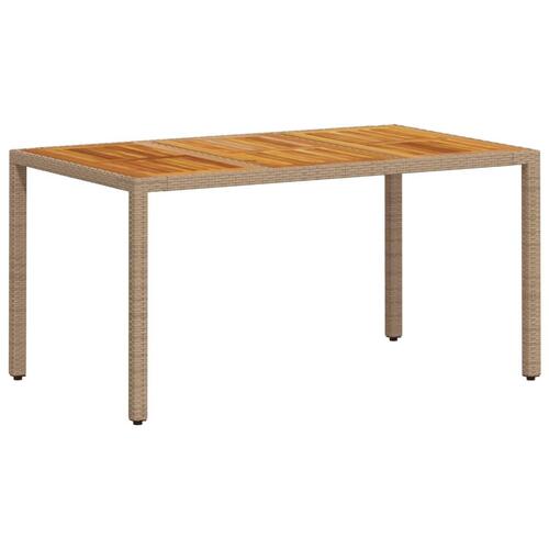 Spisebordssæt til haven 5dele m. hynder polyrattan akacie beige