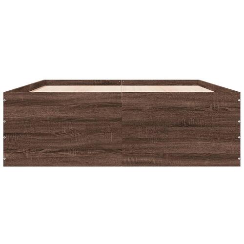 Sengestel 135x190 cm konstrueret træ brun eg
