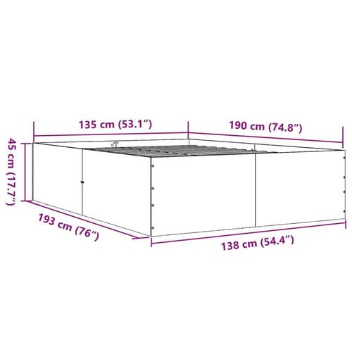 Sengestel 135x190 cm konstrueret træ brun eg