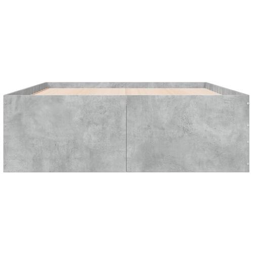 Sengestel 120x200 cm konstrueret træ betongrå