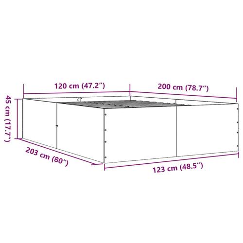 Sengestel 120x200 cm konstrueret træ betongrå