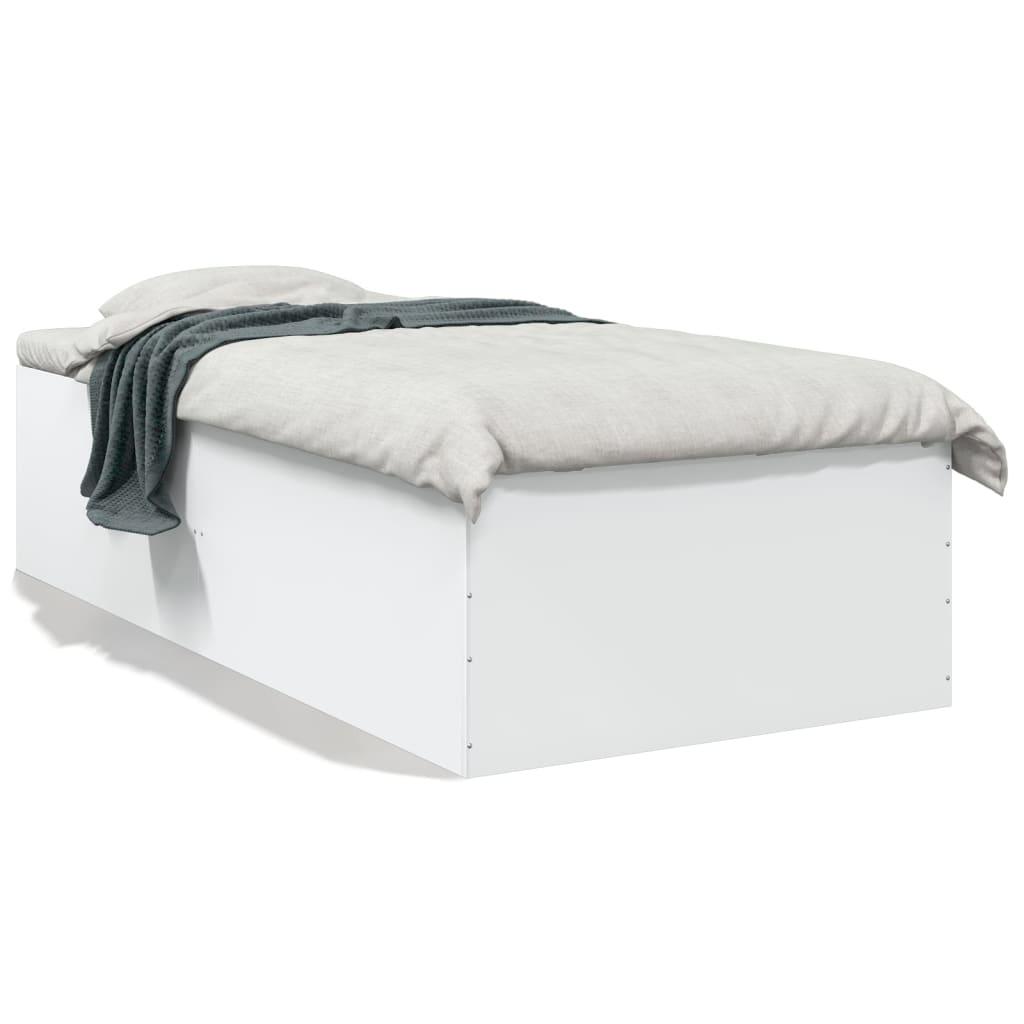 Sengeramme 90x200 cm konstrueret træ hvid