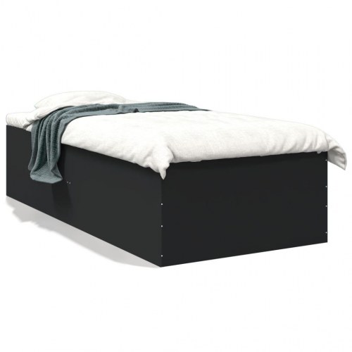 Sengeramme 90x190 cm konstrueret træ sort