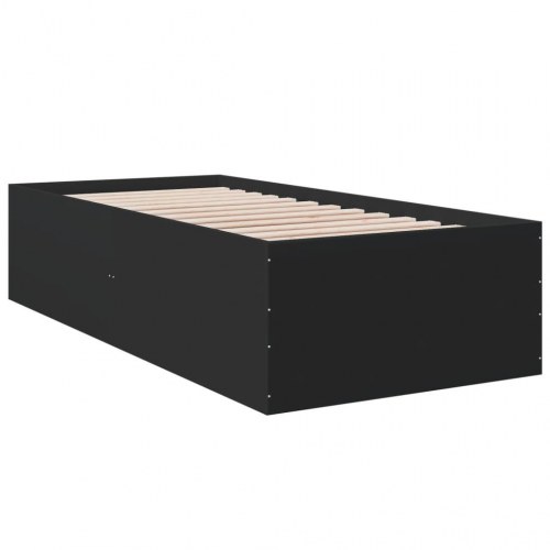 Sengeramme 90x190 cm konstrueret træ sort