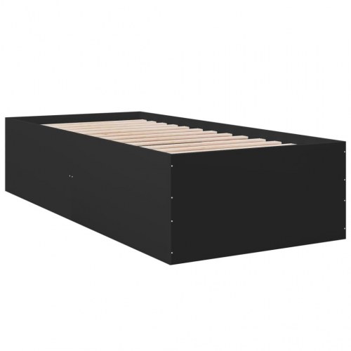 Sengeramme 90x190 cm konstrueret træ sort