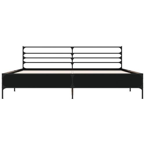 Sengestel 180x200 cm konstrueret træ og metal sort