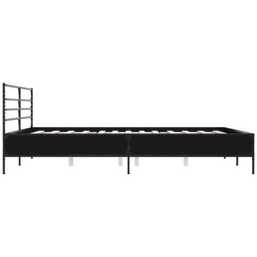 Sengestel 180x200 cm konstrueret træ og metal sort