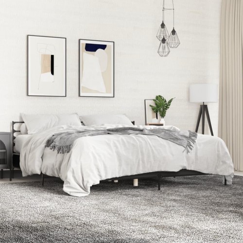 Sengeramme 200 x 200 cm med hovedgærde - sort